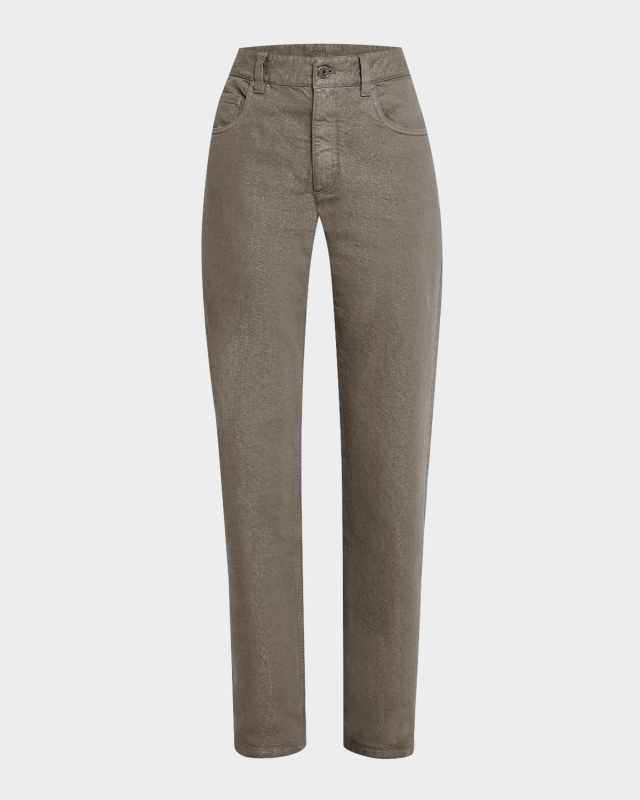 Dyed Lurex Straight Boyfriend Jeans
